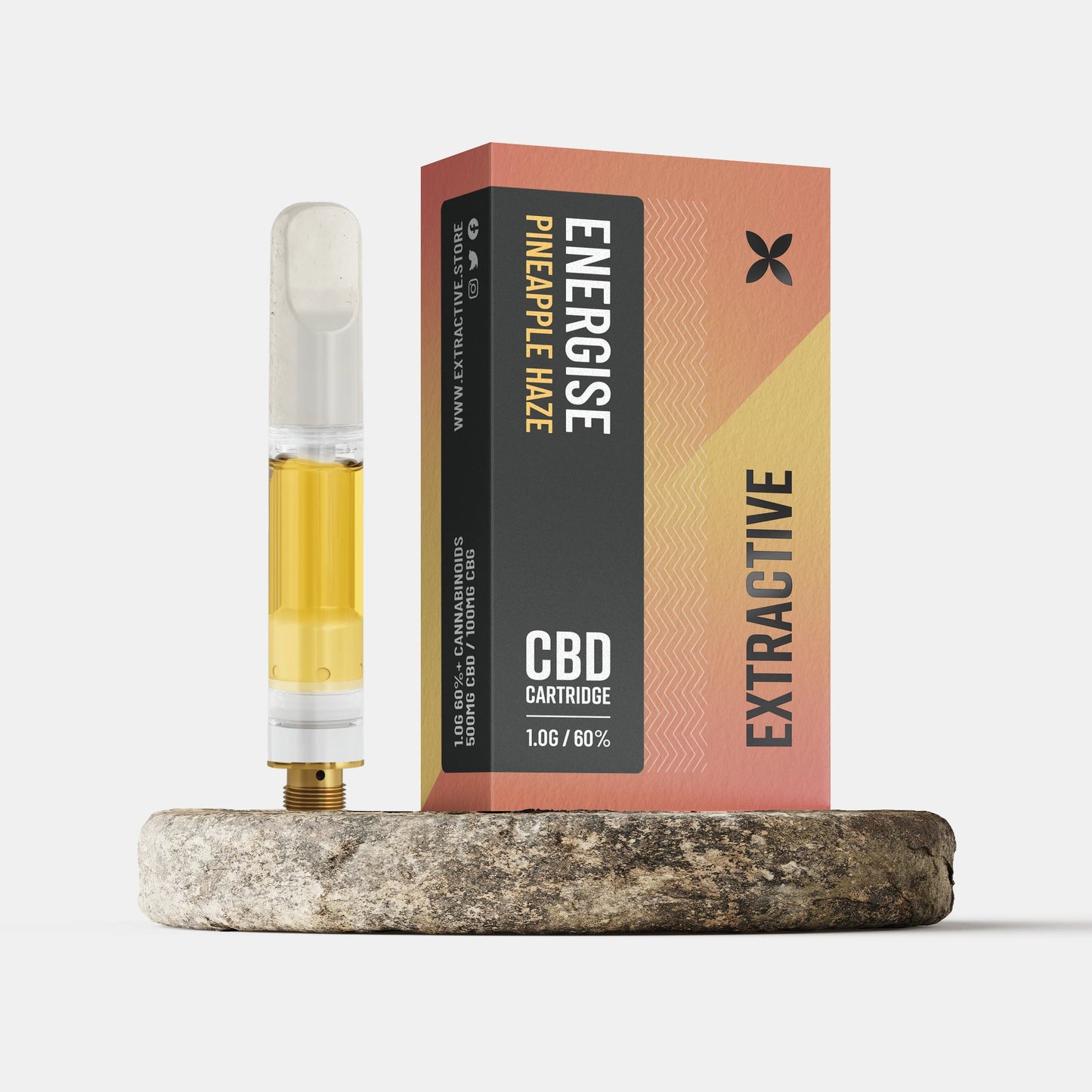 ENERGISE - CBD VAPE CARTRIDGE - 1.0G UNCUT OIL- LIMITED EDITION LINE - PINEAPPLE HAZE - 60%+ CANNABINOIDS