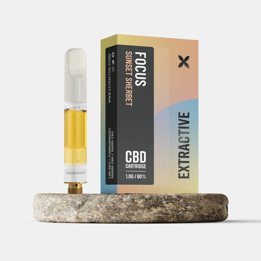 FOCUS - CBD VAPE CARTRIDGE - 1.0G UNCUT OIL - ARTISAN LINE- SUNSET SHERBET- 60%+ CANNABINOIDS