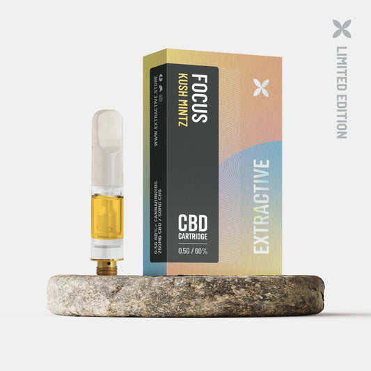 Focus - CBD Vape Cartridge - 0.5g Uncut Oil- Limited Edition Line - Kush Mintz - 60%+ Cannabinoids