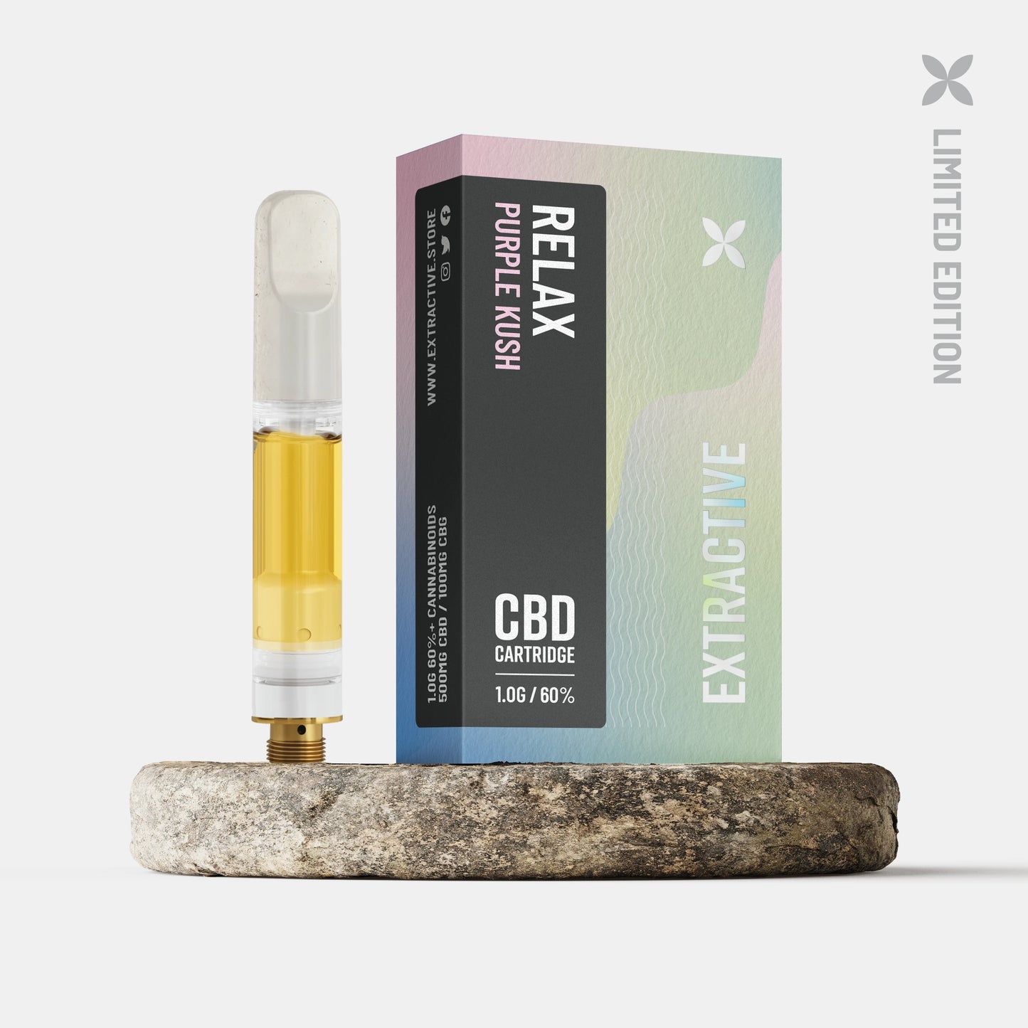 Relax - CBD Vape Cartridge - 1.0g Uncut Oil- Limited Edition Line - Purple Kush